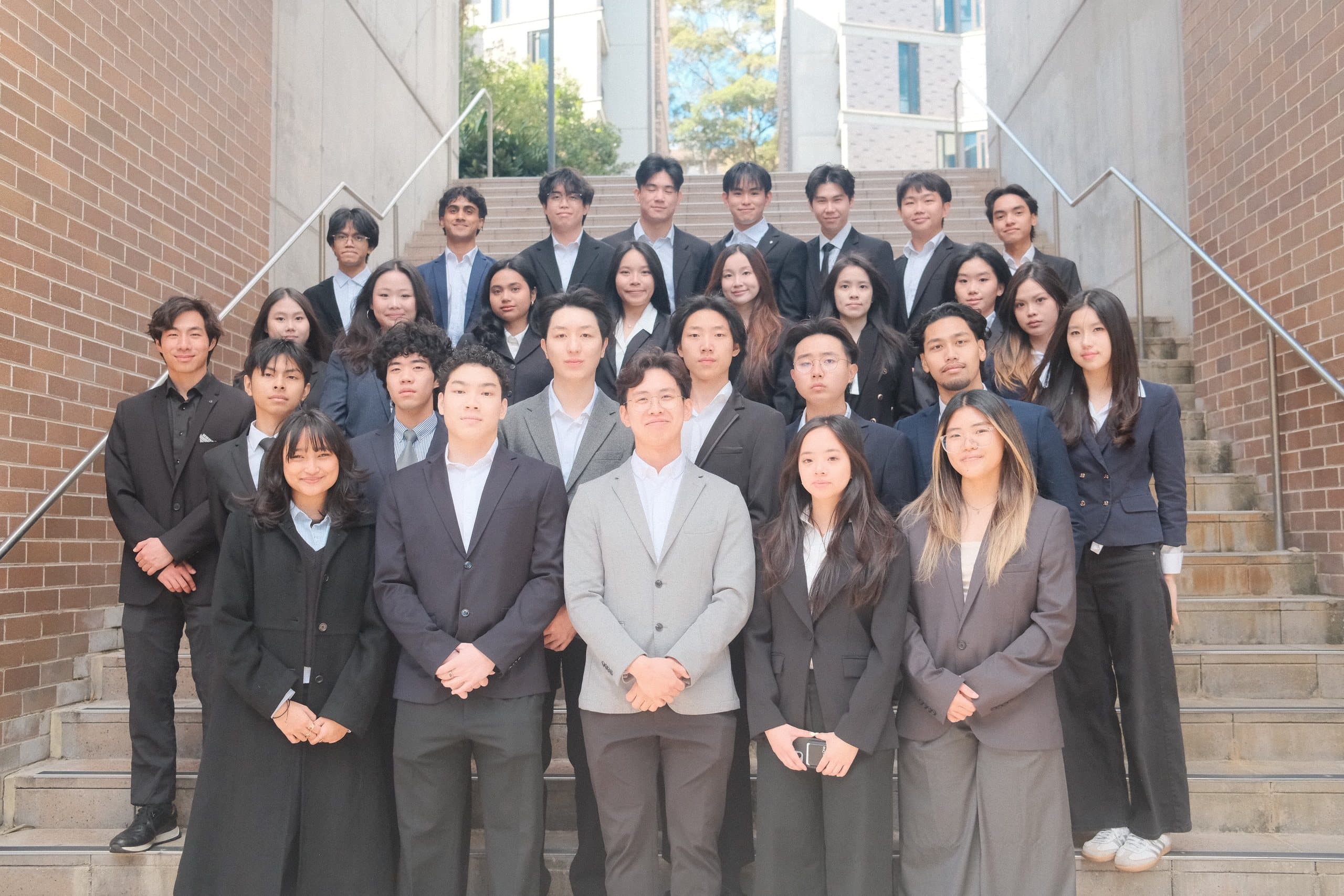 The UNSW MSO committee on the UNSW campus steps